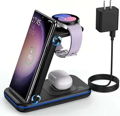 Wireless Charging Station for Samsung/Android, Fast Wirel…
