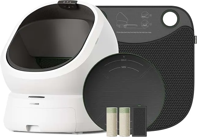 PETLIBRO Luma Automatic Cat Litter Box AI Waste Analysis, Open-Top Self Cleaning Litter Box, in-App Usage Tracking Multi-Cat Recognition, Triple Safety Protection Odor Control+Accessory Kit