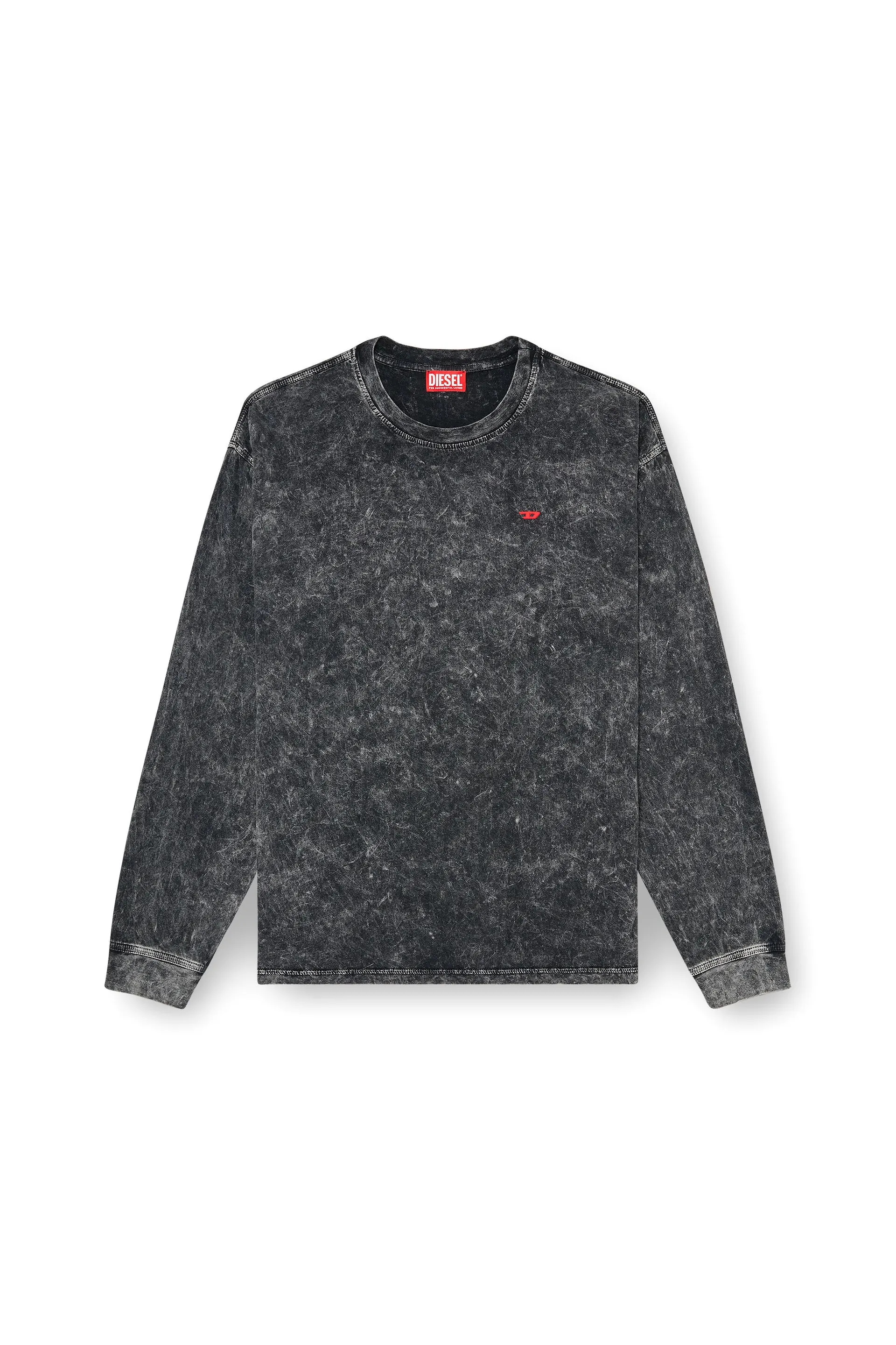 Long sleeve top with treated effect