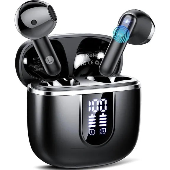 Best seller Wireless Earbuds, Bluetooth Ear Buds 5.4 Mini Hifi Stereo with 4 Enc Noise Cancelling Mics Wireless Headphones, 40H in Ear Earphones, Usb C, IP7 Waterproof Bluetooth Headphones for Sports, Workout $17.99