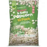 woolworths popcorn sweet & salty 10 pack 200g