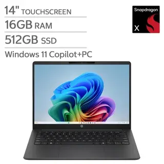 HP OmniBook 3 14" Touchscreen Laptop - Qualcomm Snapdragon X (8 core) - Copilot+ PC - 2K (1920 x 1200) - 16GB RAM - 512GB SSD - Windows 11 Home