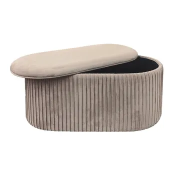Pouf Contenitore in Velluto Tortora