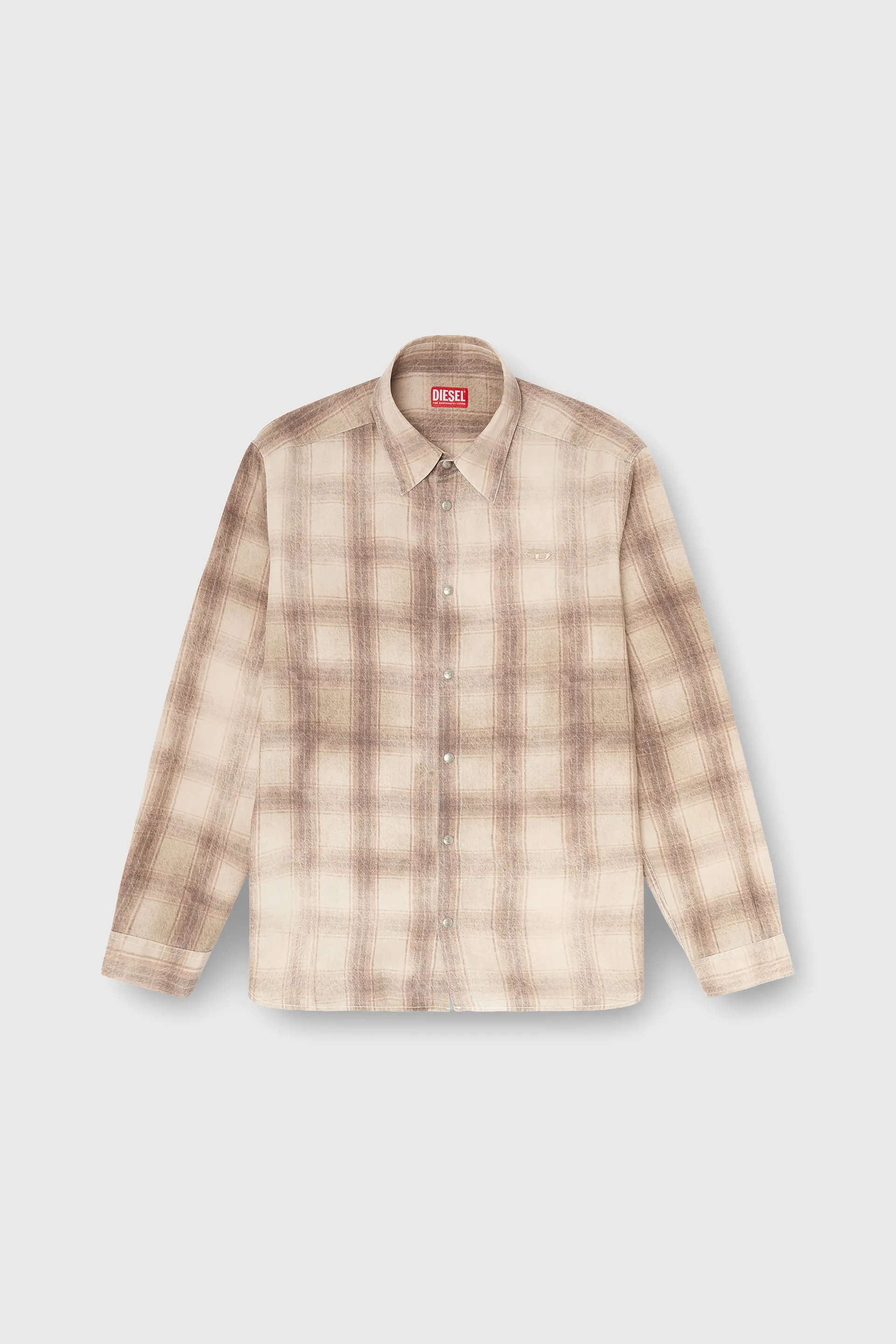 Check shirt in fluid fabric