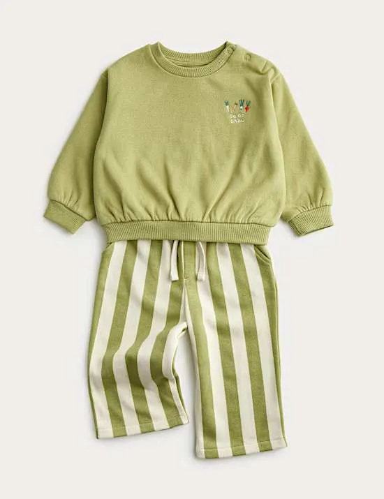 Veg Graphic Sweatshirt and Stripe Trousers (0-3 Years)