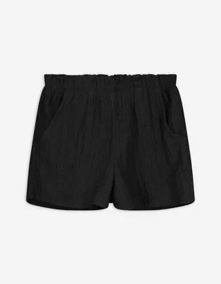 Pantaloncini - Miscela di materiali - Nero
