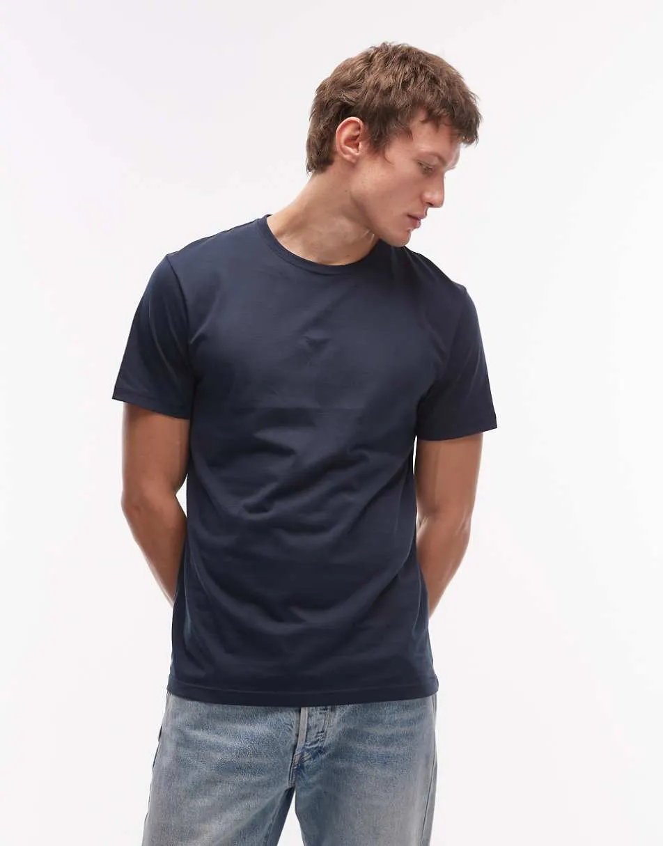 ASOS DESIGN Premium SUPIMA® Cotton crew neck t-shirt in navy