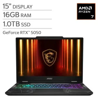MSI Cyborg A15 15.6" Gaming Laptop - AMD Ryzen 7 260 - NVIDIA RTX 5050 - 1920x1080 - 16GB RAM - 1TB SSD - Windows 11