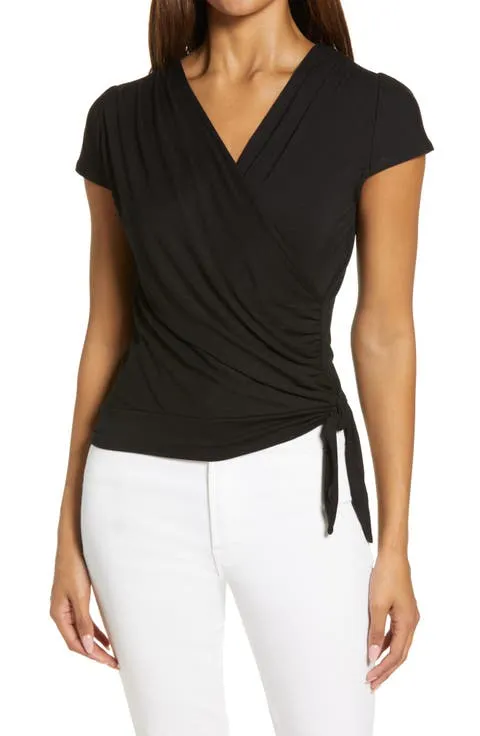 Loveappella Faux Wrap Top