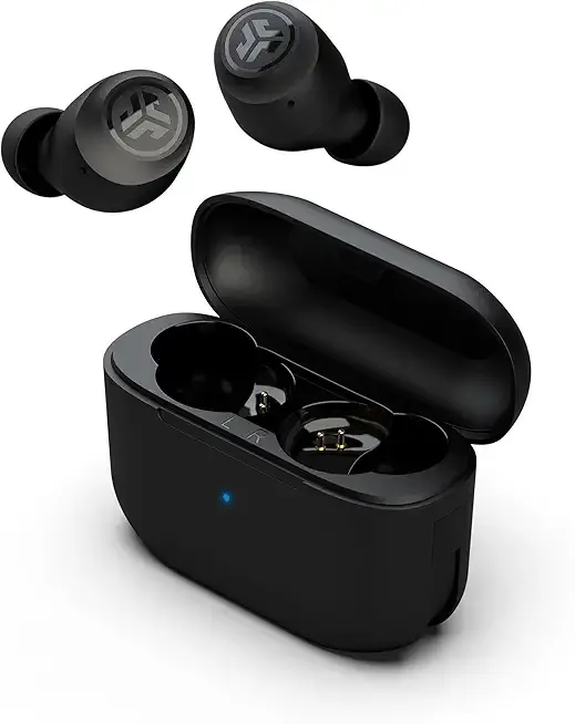 JLab Go Air Pop+ True Wireless Earbuds, in Ear Headphones, Bluetooth Earphones, 35H Playtime Ear Buds, Bluetooth Earbuds with Microphone, USB-C Charging Case, Dual Connect, EQ3 Sound, Black