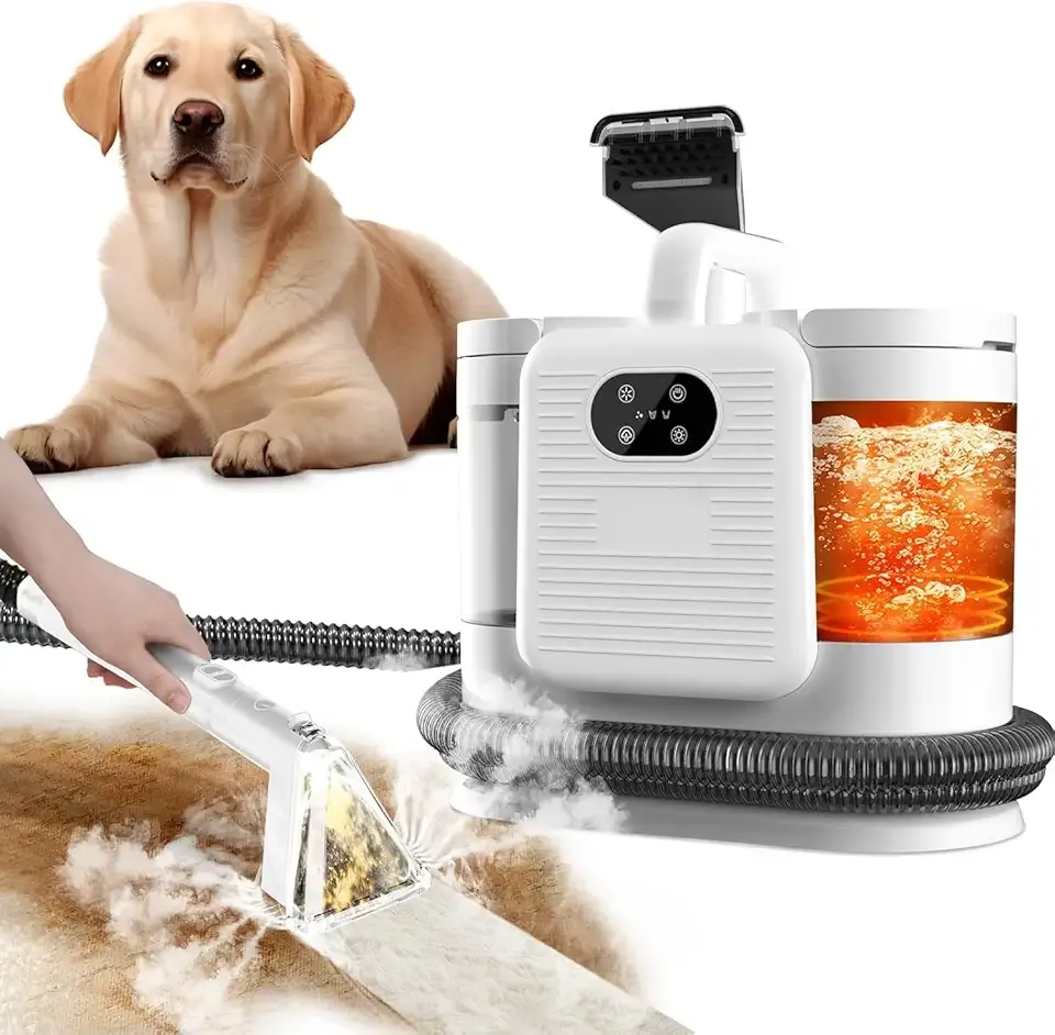 Portable Carpet & Upholstery Steam Spot Cleaner with Heating System 15Kpa Power Suction Deep Spot Cleaning for Pet Stains, Couch, Stairs, Car & Furniture