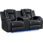Carlo Casual Power Reclining Loveseat with Power Headrest & Storage Console
