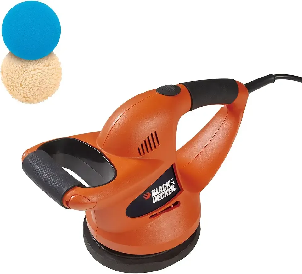 BLACK+DECKER 6" Buffer Polisher, Orbital Car Polisher with Wool and Foam Bonnets (WP900)