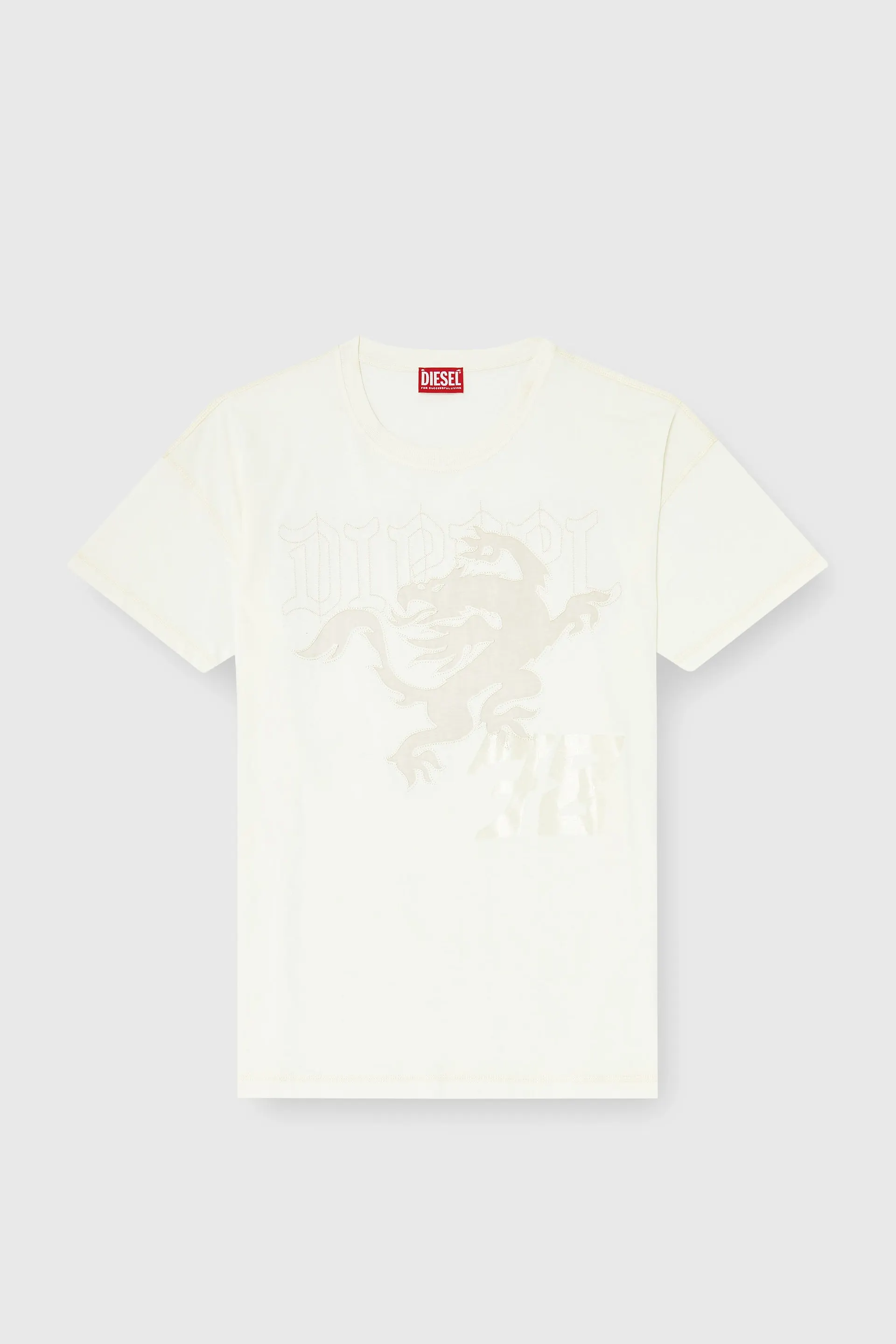 Relaxed T-shirt with prints and embroderies