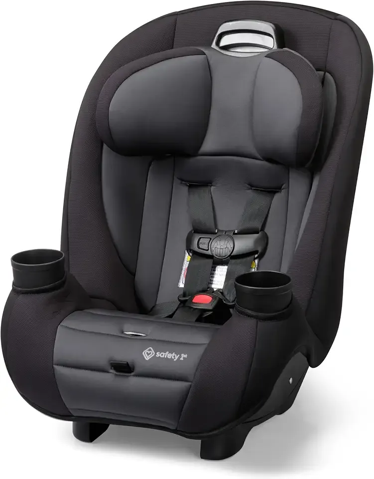Safety 1st Ellaris 3-in-1 Convertible Car Seat, Slim Fit Design, Rear & Forward-Facing, 5-Position Headrest, 3-Across Fit, Travel-Friendly with Machine-Washable Seat Pad, Smokey Haze