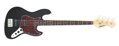 ARIA PRO II JB STYLE - BLACK - TORTOISE SHELL PICKGUARD - 4 STRING BASS - STBJB/TT