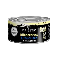 MAJESTIC mit Hühnerbrust, Thunfisch für Katzen 24 x 70 g