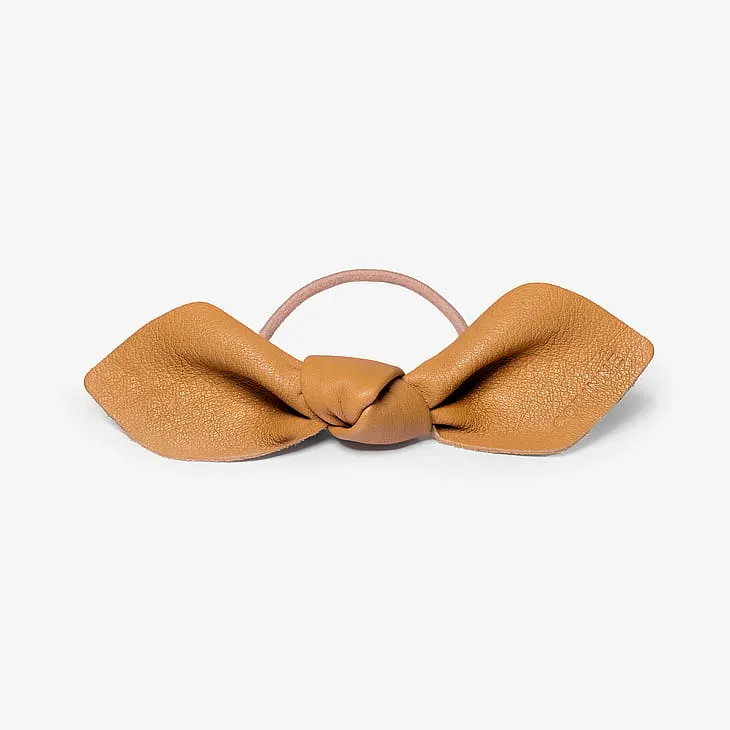 Leather Bow Big Hair Tie