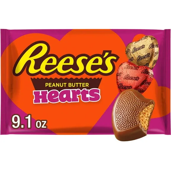 REESE'S Chocolate Peanut Butter Creme Hearts, Valentine's Candy Bag, 9.1 oz $4.97
