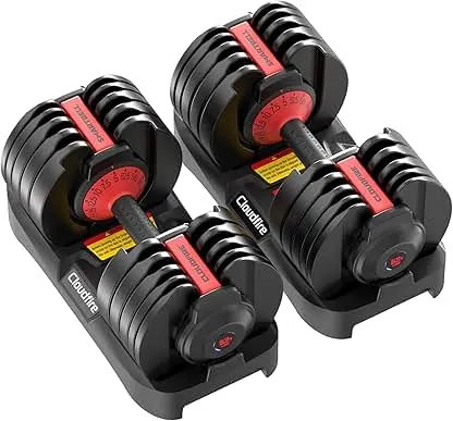 Upgraded Adjustable Dumbbell Set of 2 (52.5 lbs/25 lbs), 15/9 Weights Dumbbell Set, Quick Adjustable Dumbbells For Men and Women Home Gym Workout with Anti-Slip Handle, Safe and No Falling Upgraded Adjustable Dumbbell Set of 2 (52.5 lbs/25 lbs), 15/…