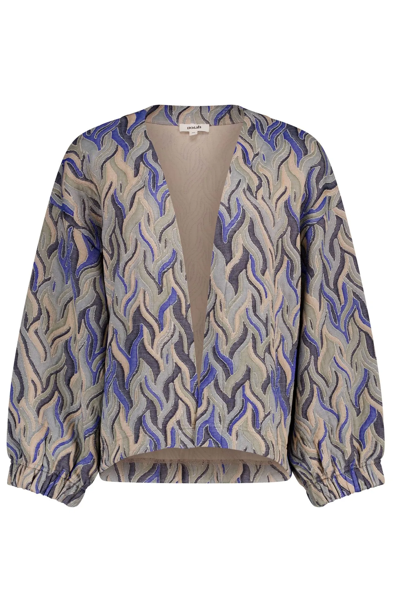 Blauw vest met golvend patroon