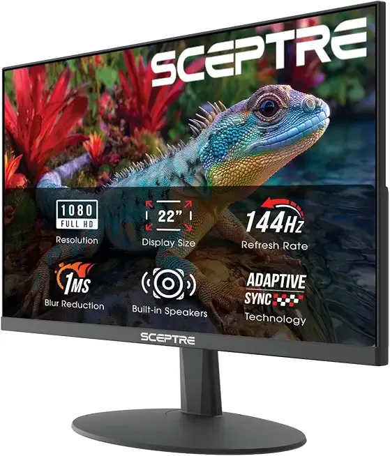 New 22-Inch Gaming Monitor, FHD 1080p, Up to 144Hz, HDMI, DisplayPort, Built-in Speakers, Machine Black (E225W-FW144 Series, 2026)