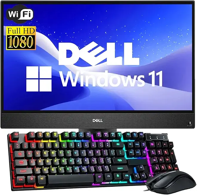 Dell OptiPlex 5260 21.5" FHD All-in-One Desktop PC, Quad-Core i5-8400, 8GB RAM, 256GB SSD, Keyboard and Mouse, WiFi, Bluetooth, DisplayPort, Type-C, Windows 11 Pro (Renewed)