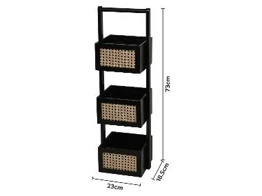Estantería de bambú para baño (negro)
