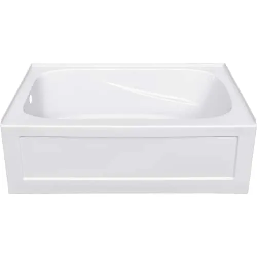 Mirolin Sydney 5-ft. Rectangular Left Hand Drain Alcove Acrylic Non-Whirlpool Bathtub in White