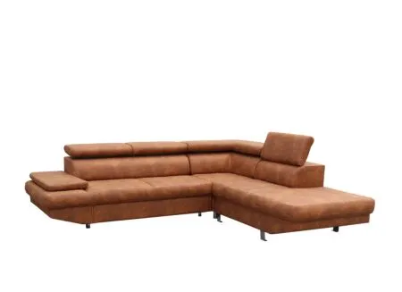 Hoeksalon Jet 295x255cm - stof - cognac