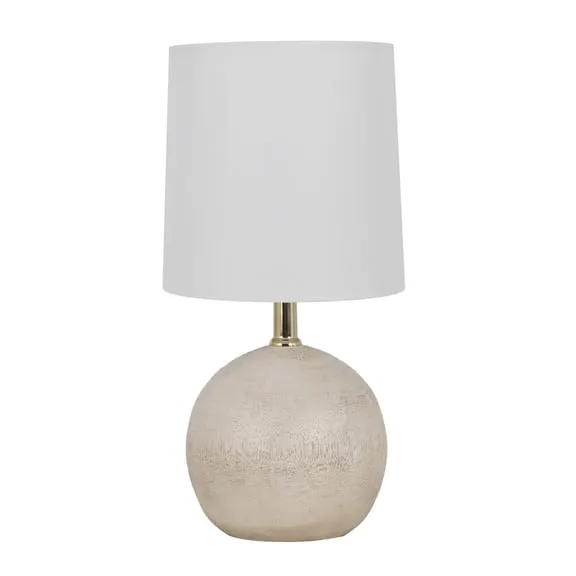Rollback Mainstays 12.75 Inch White Ball Table Lamp with White Linen Shade $10.47 Was $13.22