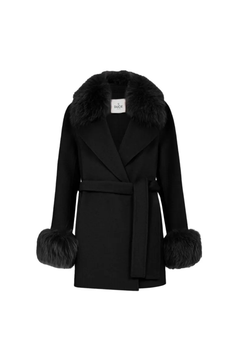 Marta Short Coat Faux - Sort