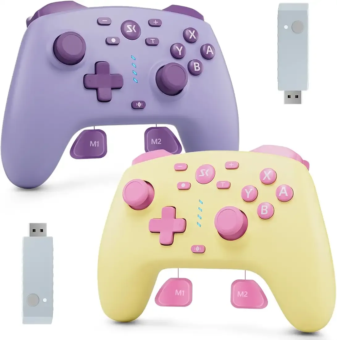 Wireless Switch Controller for Switch/Switch 2/OLED/Lite (Purple + Yellow)