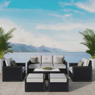 Grand Leisure Logan 6-piece Outdoor Patio Deep Seating Set