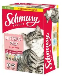 Schmusy Ragout Vorteilspack in Jelly für Katzen 12 x 100 g