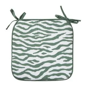 Tuinstoel kussen - zebraprint - 38x41 cm
