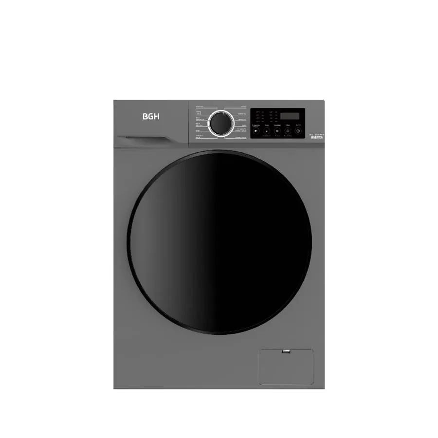 Lavarropas BGH BWFE08S24AR 8 kg 1400rpm Inverter plateado