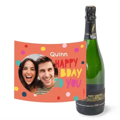 Maria Casanovas | Cava Brut | Happy Birthday met eigen foto en tekst | 750 ml