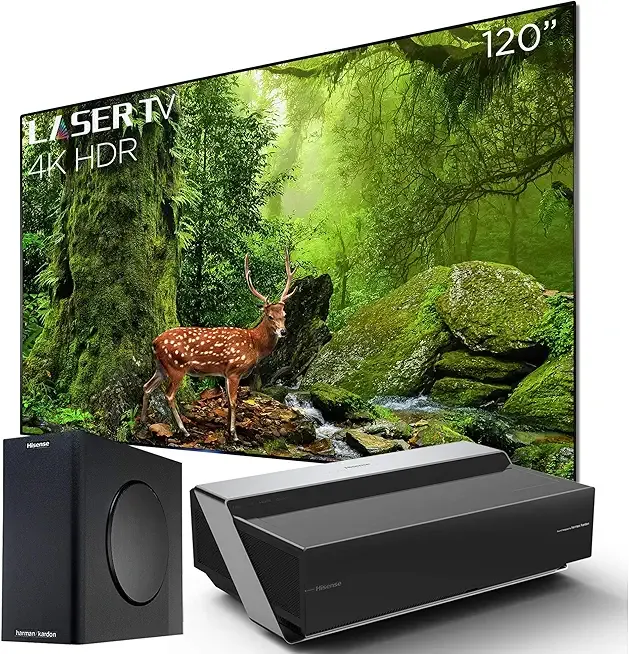 Hisense 120L10E 120-Inch 4K UHD Smart Laser Projector TV with Screen and 2.1 Audio System (2019) (Renewed)