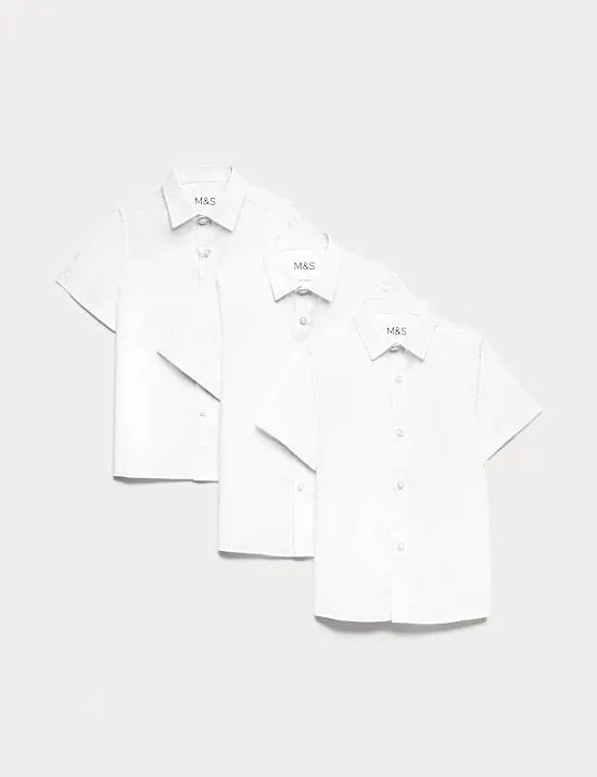 3 Pack Boys' Easy Iron School Shirts (2-16 Yrs)