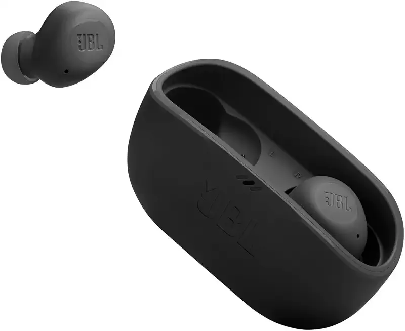 JBL Vibe Buds - True Wireless Earbuds - Black | JBL Deep Bass Sound, Comfortable fit, Up to 32h (8h buds + 24h case) with speed charging
