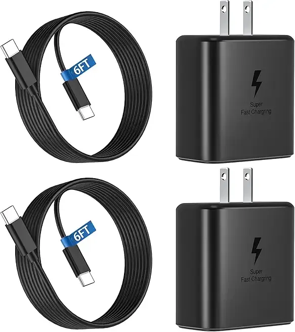 45W Super Fast Charger USB C,PD3.0 Type C Fast Wall Charger with 6FT Cable Replacement for Samsung Galaxy S25 Ultra/S25+/S25/S24 Ultra/S24/S24+/S23 S22 Ultra/S23+/S22/S21/S20/Note 20/10