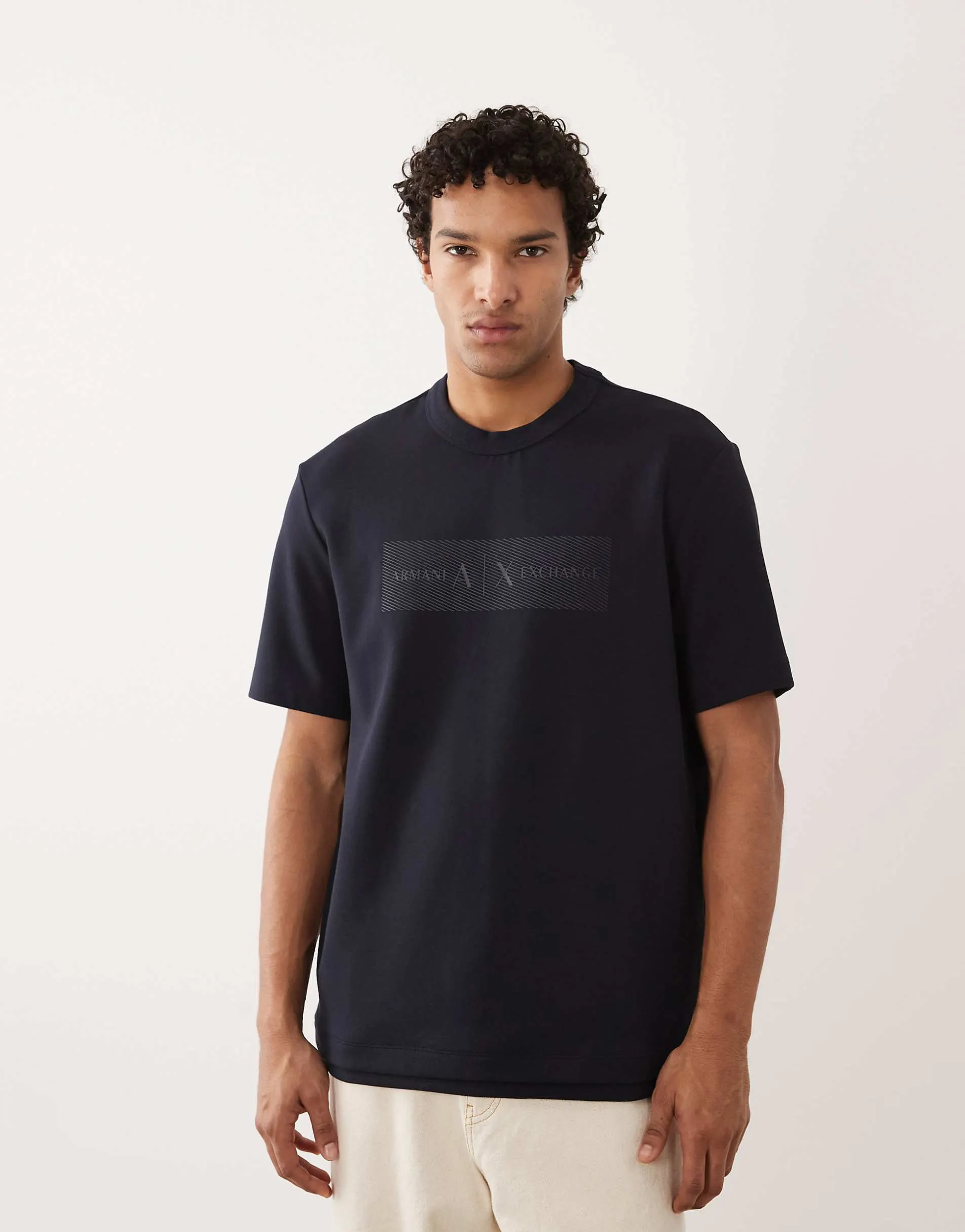 Armani Exchange knitted t-shirt in navy