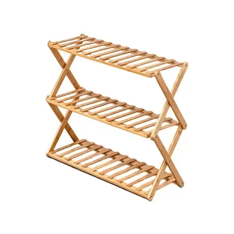 Estante Organizador De Zapatos Multiuso 3 Niveles Bambú