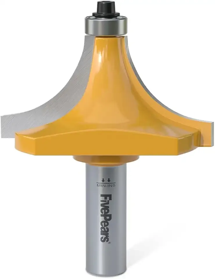 FivePears Roundover Router Bit, Round Over Router Bit for Edging Forming Rounding (1" Radius - 1/2" Shank, 1/2" Shank-Y)