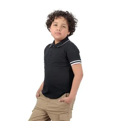 Playera Hummo Kids Niño Tipo Polo Franjas En Manga