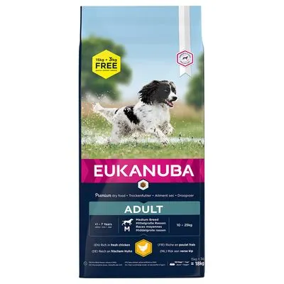 Croquettes Eukanuba pour chien 15 kg + 3 kg offerts !