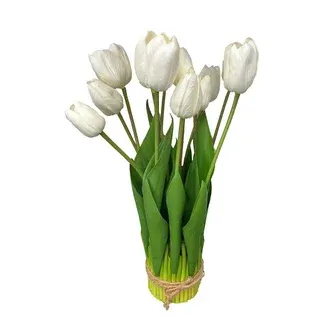 White Artificial Tulip Arrangement with 12 Heads