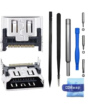COMeap PS5 HDMI Port Replacement, HDMI Port Replacement for Sony Playstation 5 PS5 Socket Jack Interface Connector Repair Tool Kit for PS5 Console (2-Packs)