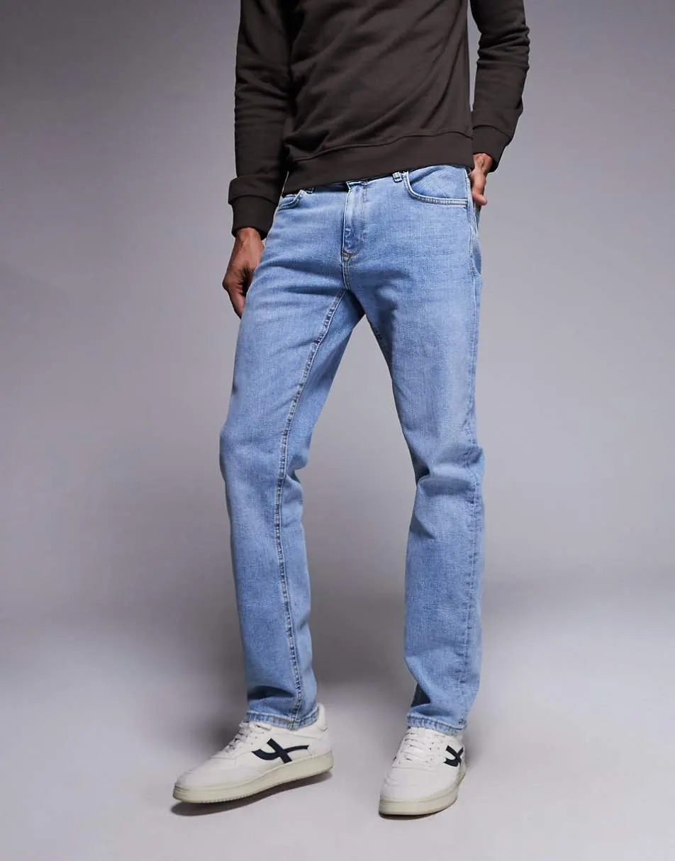 River Island slim fit jeans in mid blue
